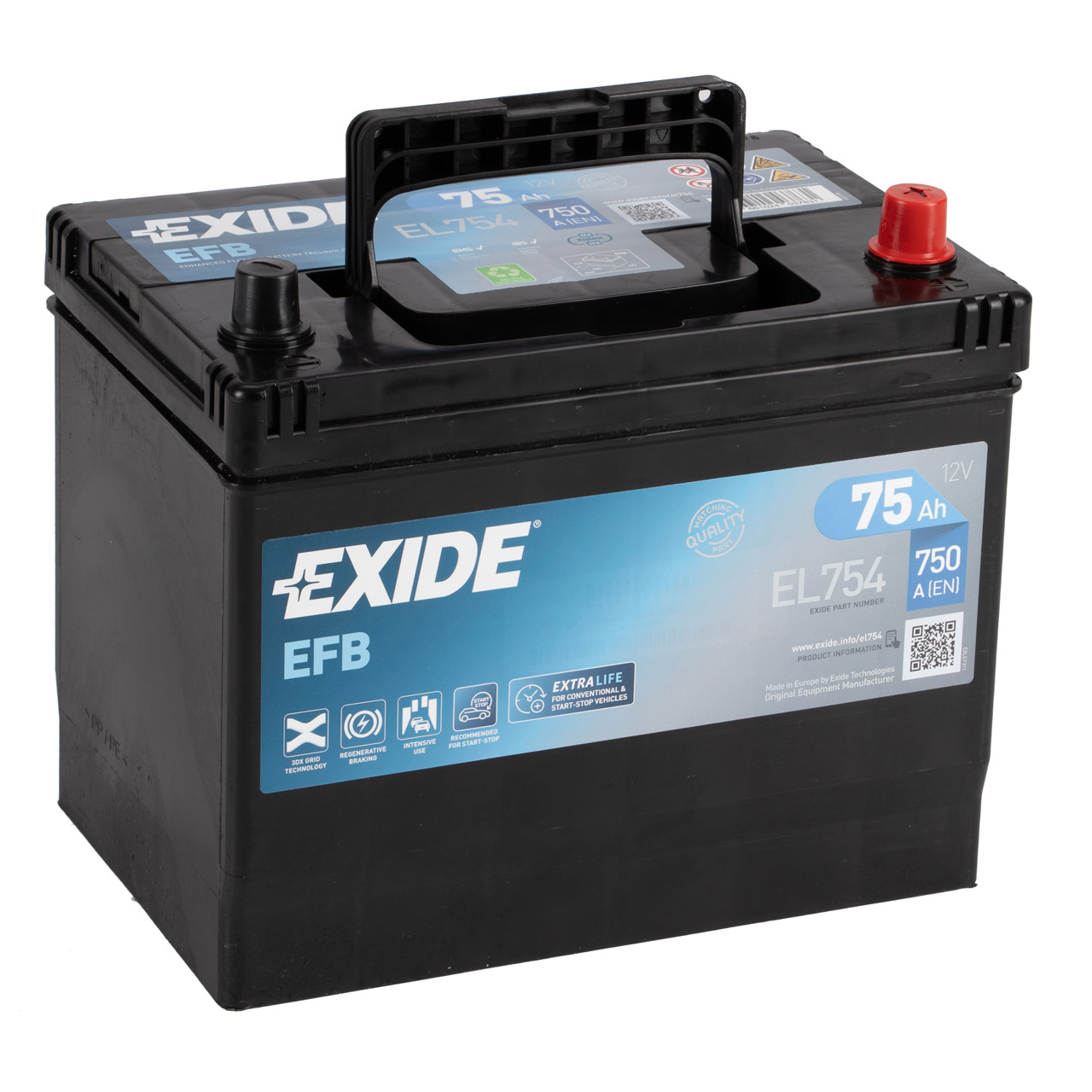 EXIDE EL754 EFB START-STOP Autobatterie Batterie Starterbatterie