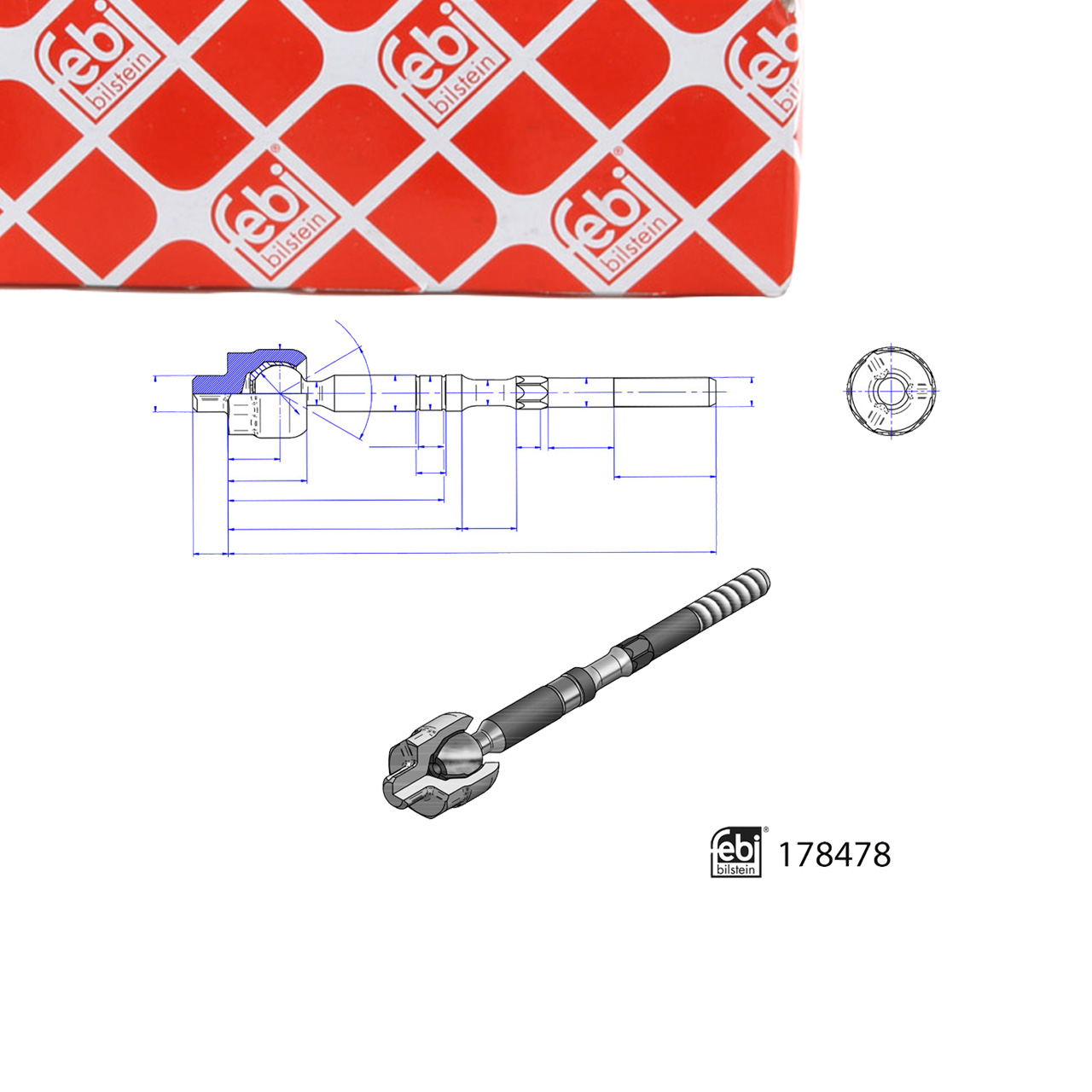 febi Spurstange Axialgelenk Gelenkstange f&uuml;r RENAULT Kadjar HA Vorderachse 485212518R