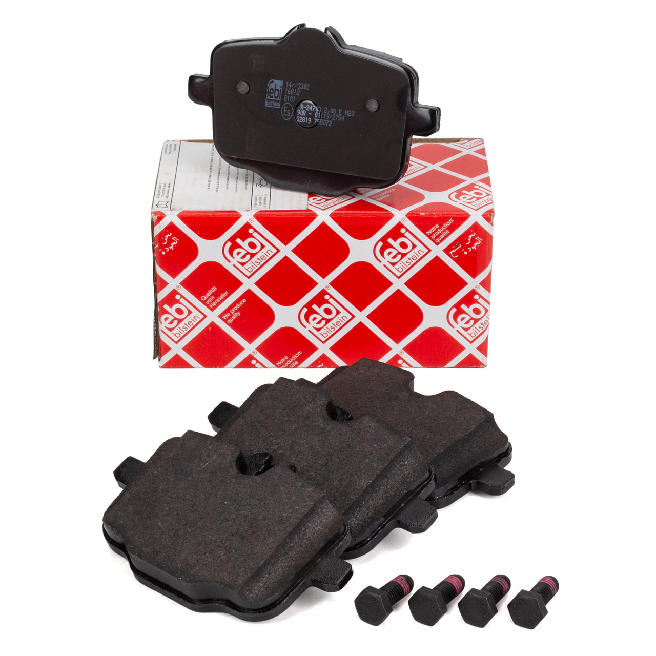 febi 16812 Brake Pads for BMW 5 Series F10, F11, G30, G31; 6 Series F12, F13, G32; 7 Series G11, G12 (Rear)