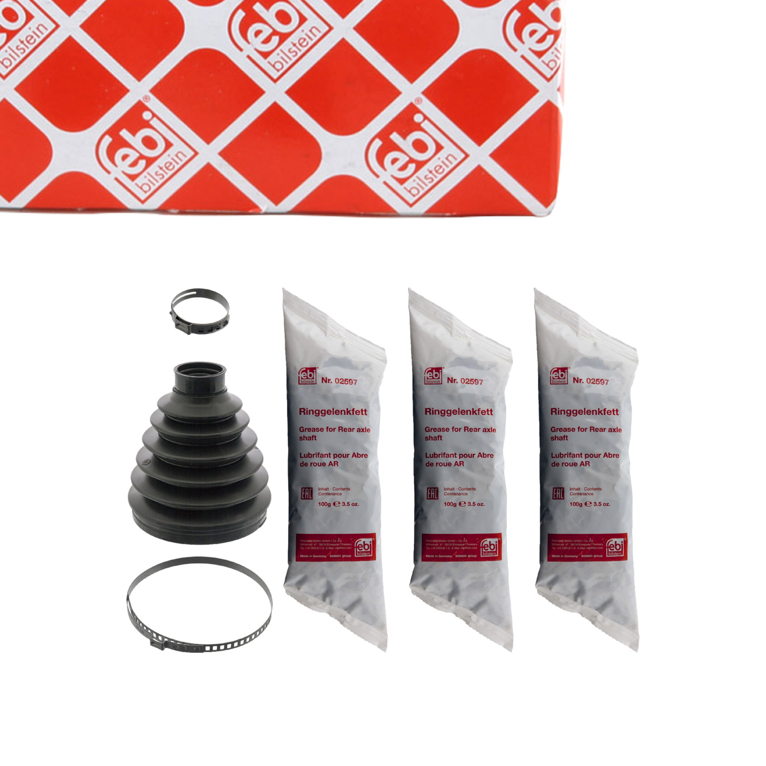 febi Achsmanschette Satz f&uuml;r MERCEDES M-Klasse W164 GL-Klasse X164 vorne getriebeseitig