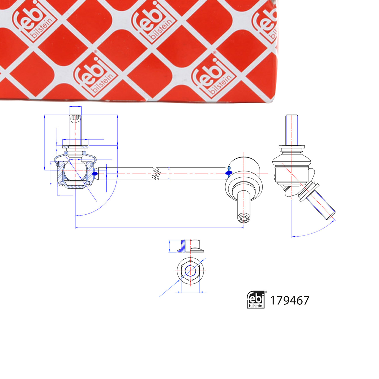 febi Koppelstange Stabilisator f&uuml;r TESLA Model 3 Model Y Vorderachse links 104439100D