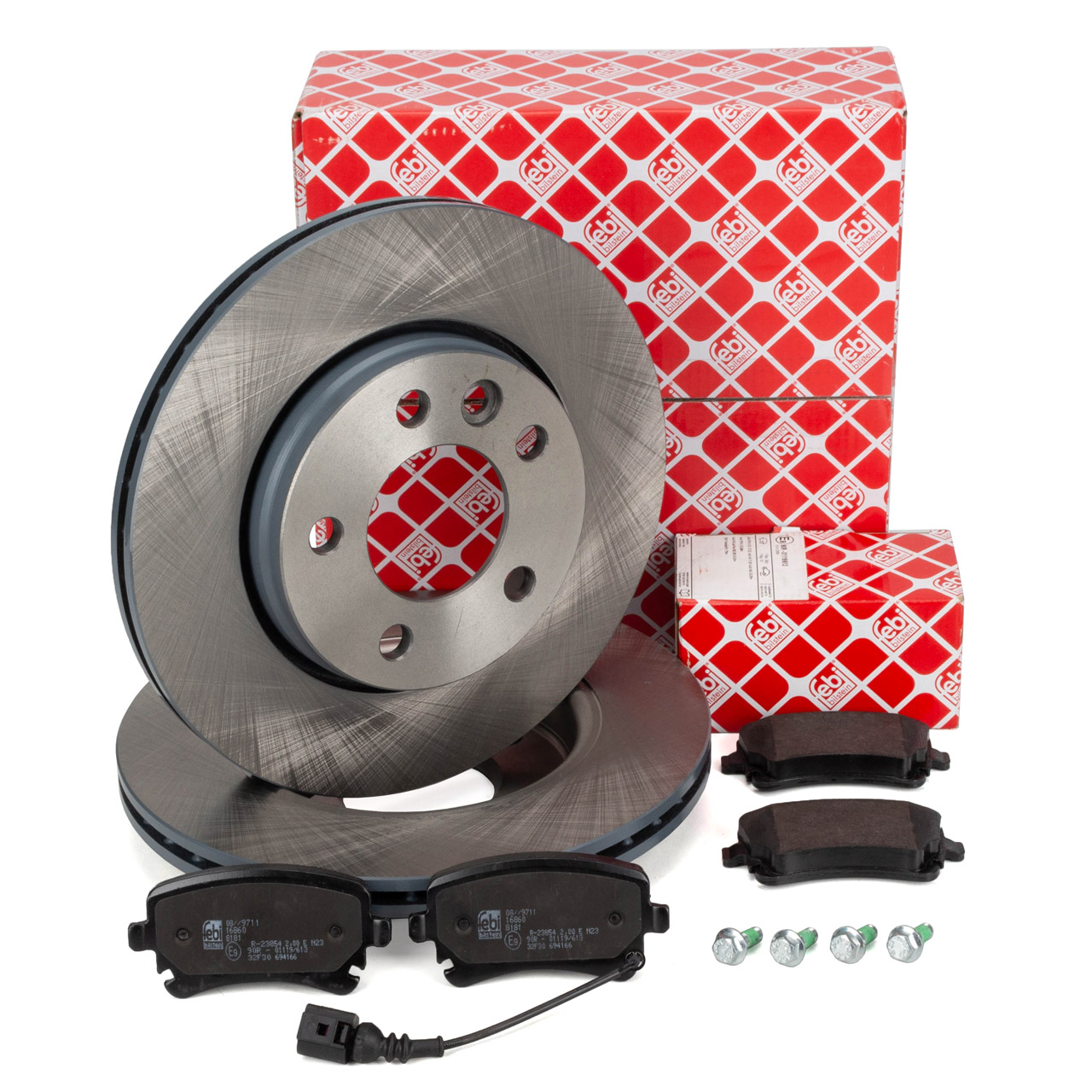 febi Bremsscheiben + Bremsbel&auml;ge + Sensor f&uuml;r VW California Multivan Transporter T5 hinten