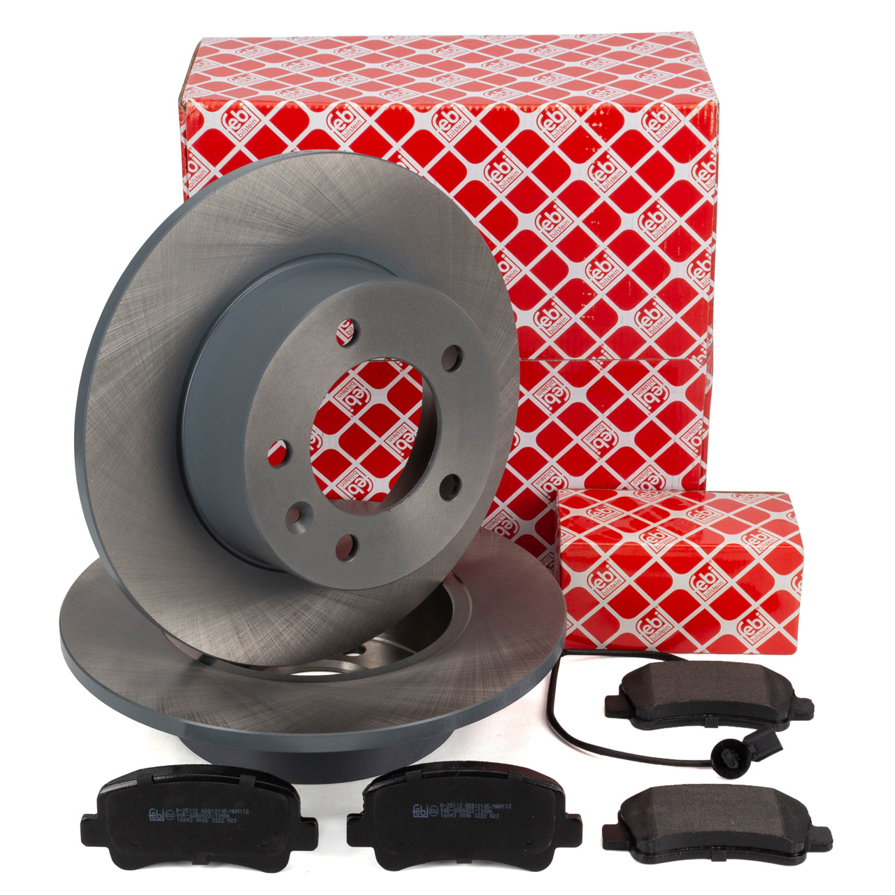 febi Bremsscheiben + Bel&auml;ge + Sensor f&uuml;r NISSAN OPEL Movano B RENAULT Master 3 hinten