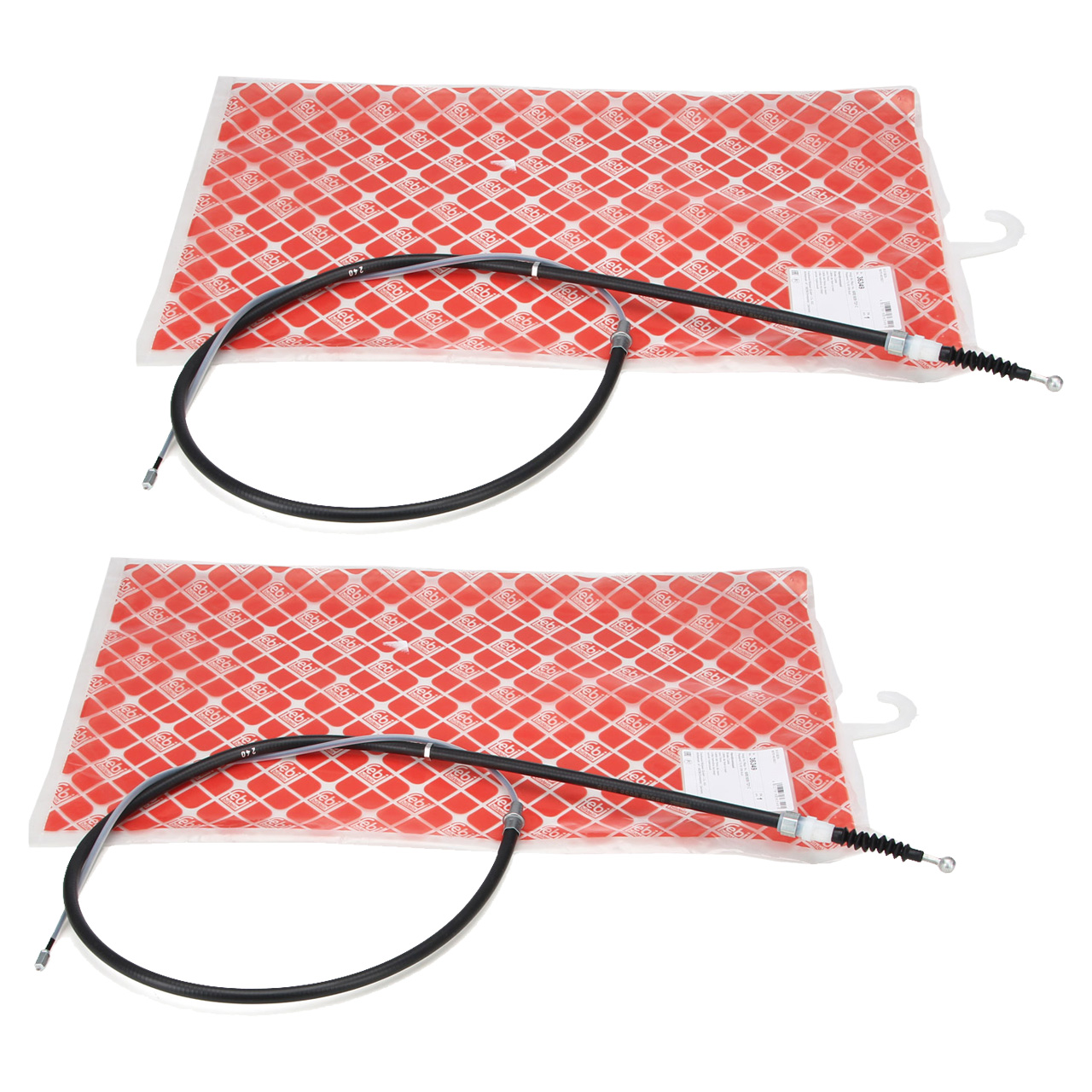 2x febi Handbremsseil f&uuml;r VW Polo AUDI SEAT Ibiza 4 mit Scheibenbremse hinten 6R0609721C