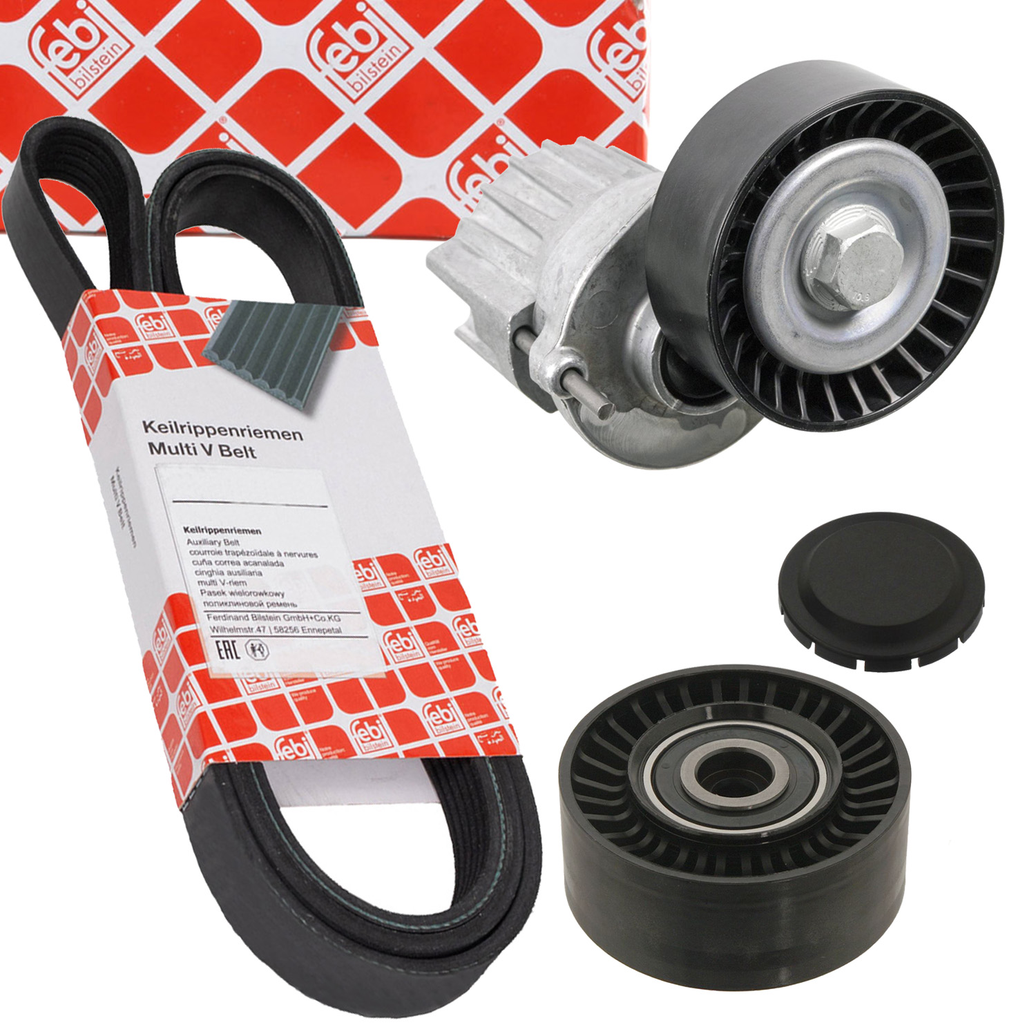 febi Keilrippenriemen + Spanner + Rolle für AUDI A4 B8 A5 8T 8F A6 8RB SEAT Exeo 2.0 TDI