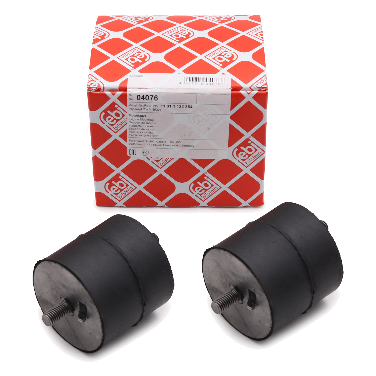 2x febi 04076 Motorlager Motorhalter f&uuml;r BMW 5er E34 520i 525i 11811133364