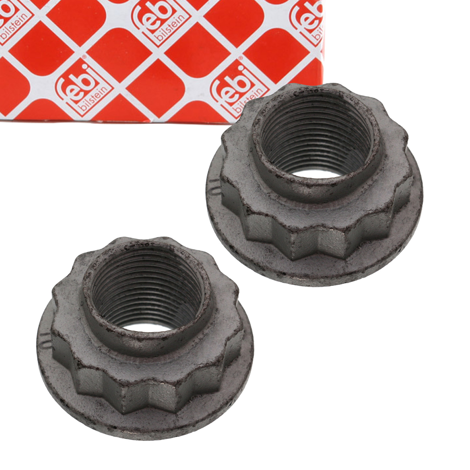 2x febi 49630 Mutter Achsstummel für VW Multivan Transporter T5 T6 Touareg vorne/hinten