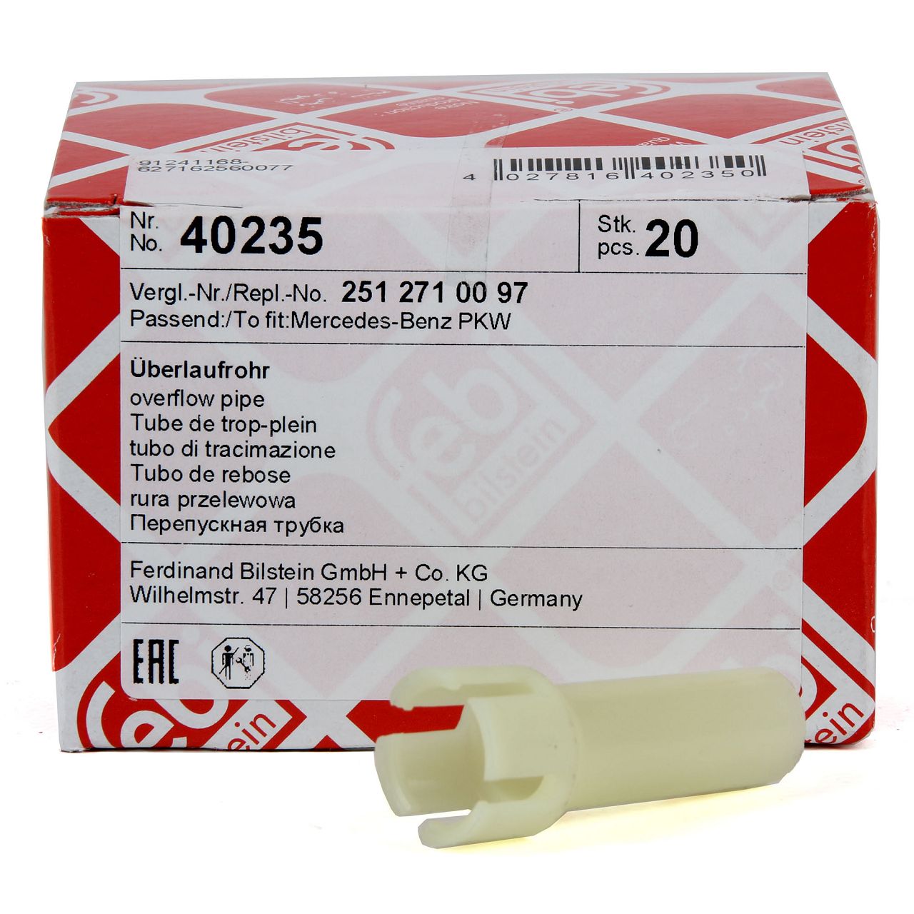 20x febi Überlaufrohr Getriebeölkühler 7-Gang Automatik für MERCEDES 722.9 2512710097