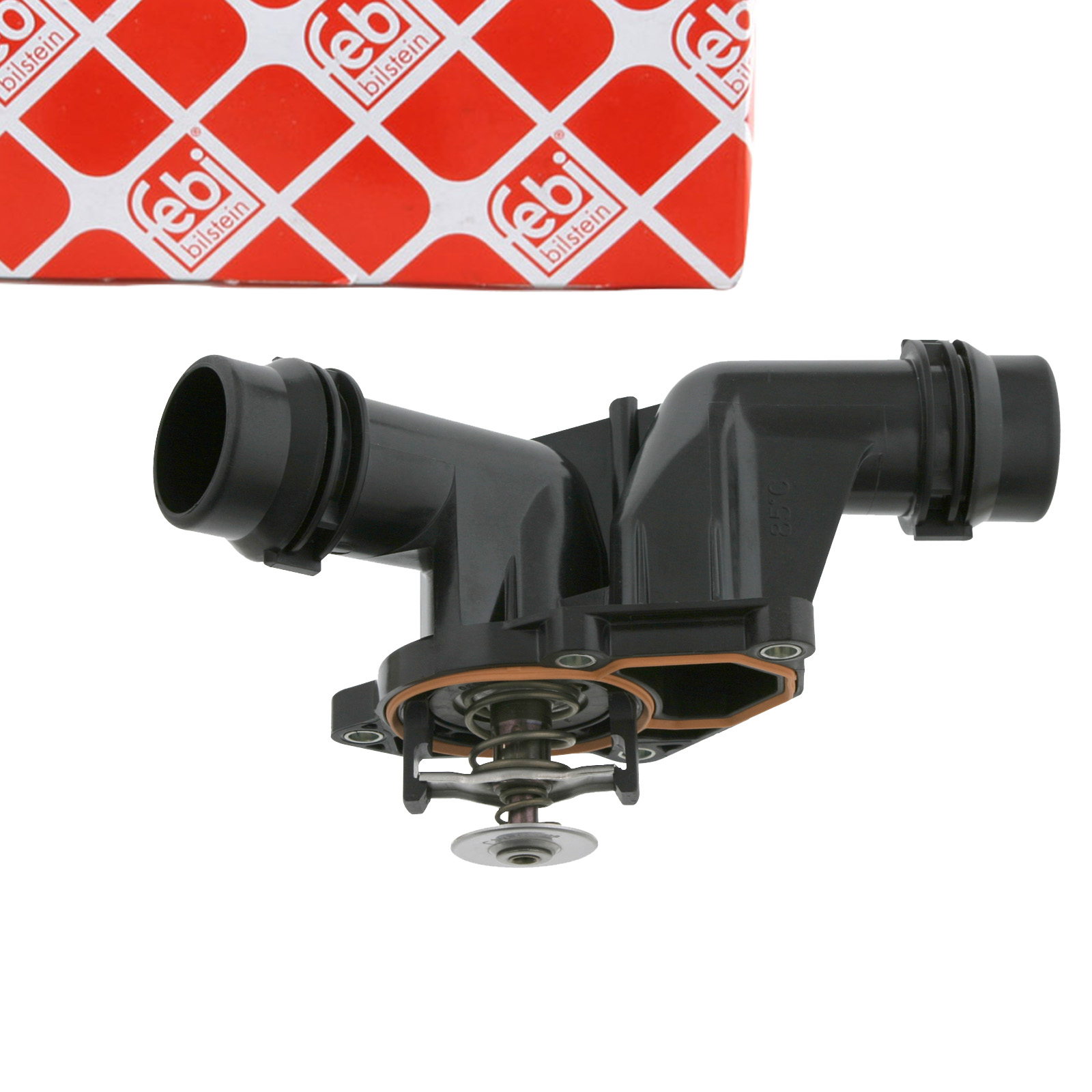 febi 23529 Thermostat Housing + Gasket 85&deg;C for BMW 3 Series E46 318d, 320d; 5 Series 520d 11532247019
