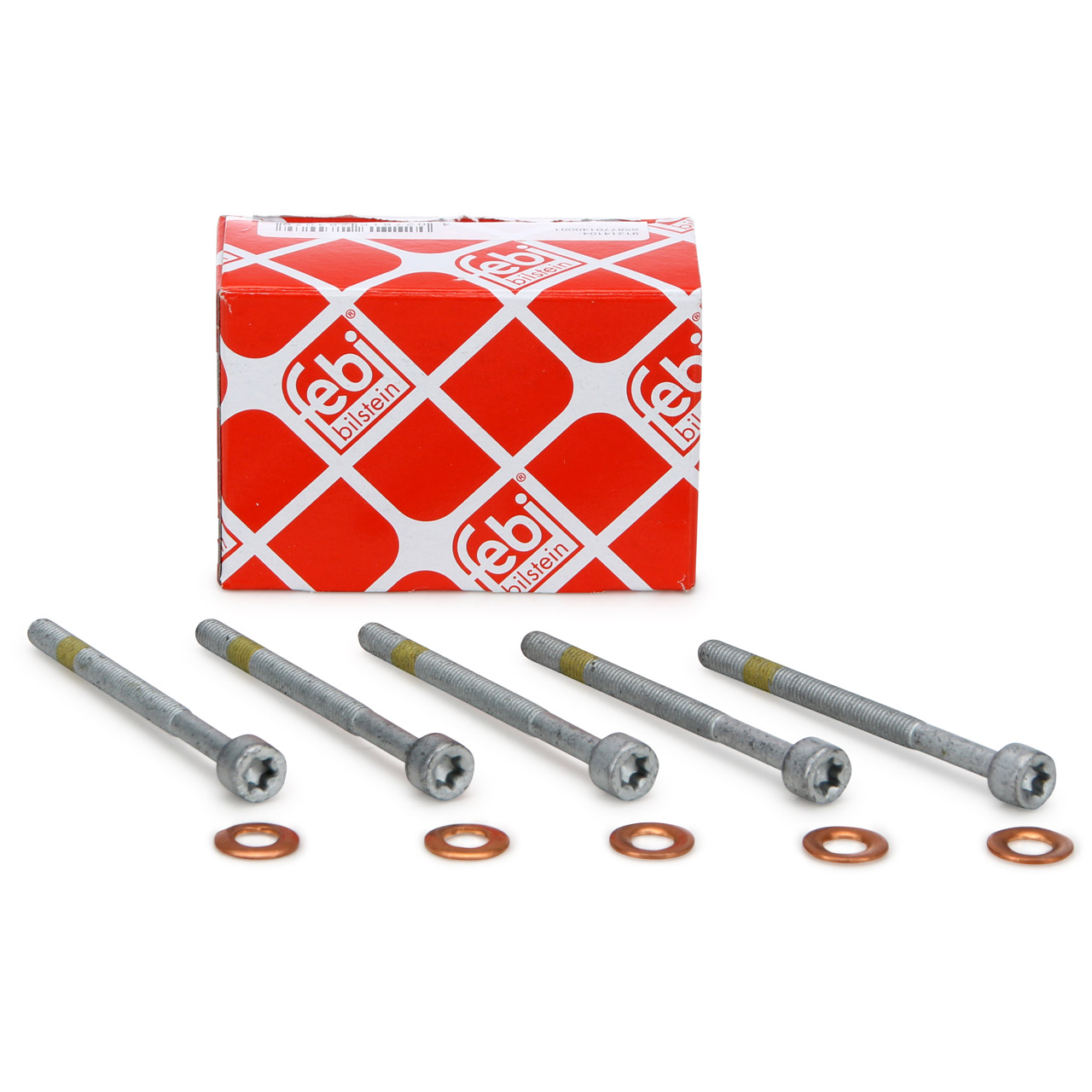 5x febi cylinder head bolts + gaskets for fuel injectors for MERCEDES OM602, OM612, and OM647 CDI