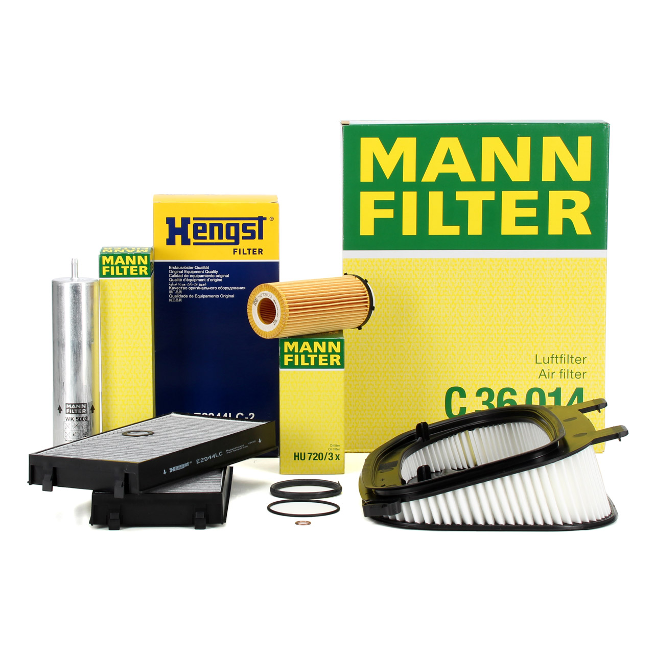 MANN / HENGST Filterset 4-tlg BMW X5 E70 X6 E71 E72 xDrive30d xDrive40d N57 211-306 PS