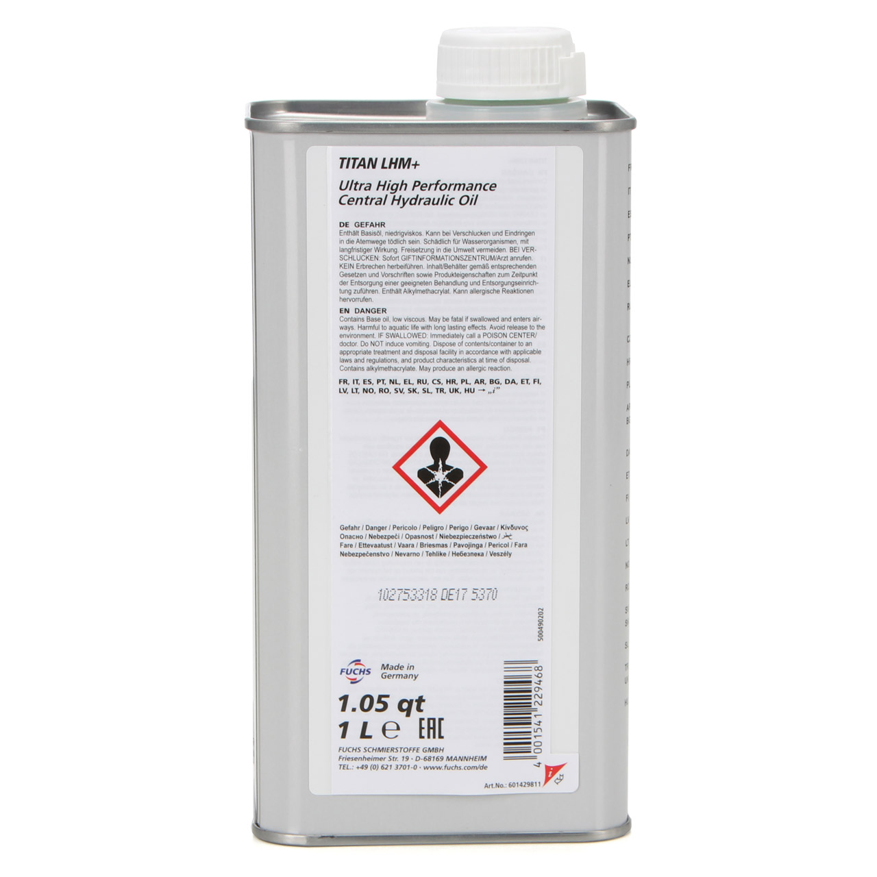 1L 1 Liter FUCHS Pentosin TITAN LHM+ Hydrauliköl Zentralhydrauliköl PSA B71 2710