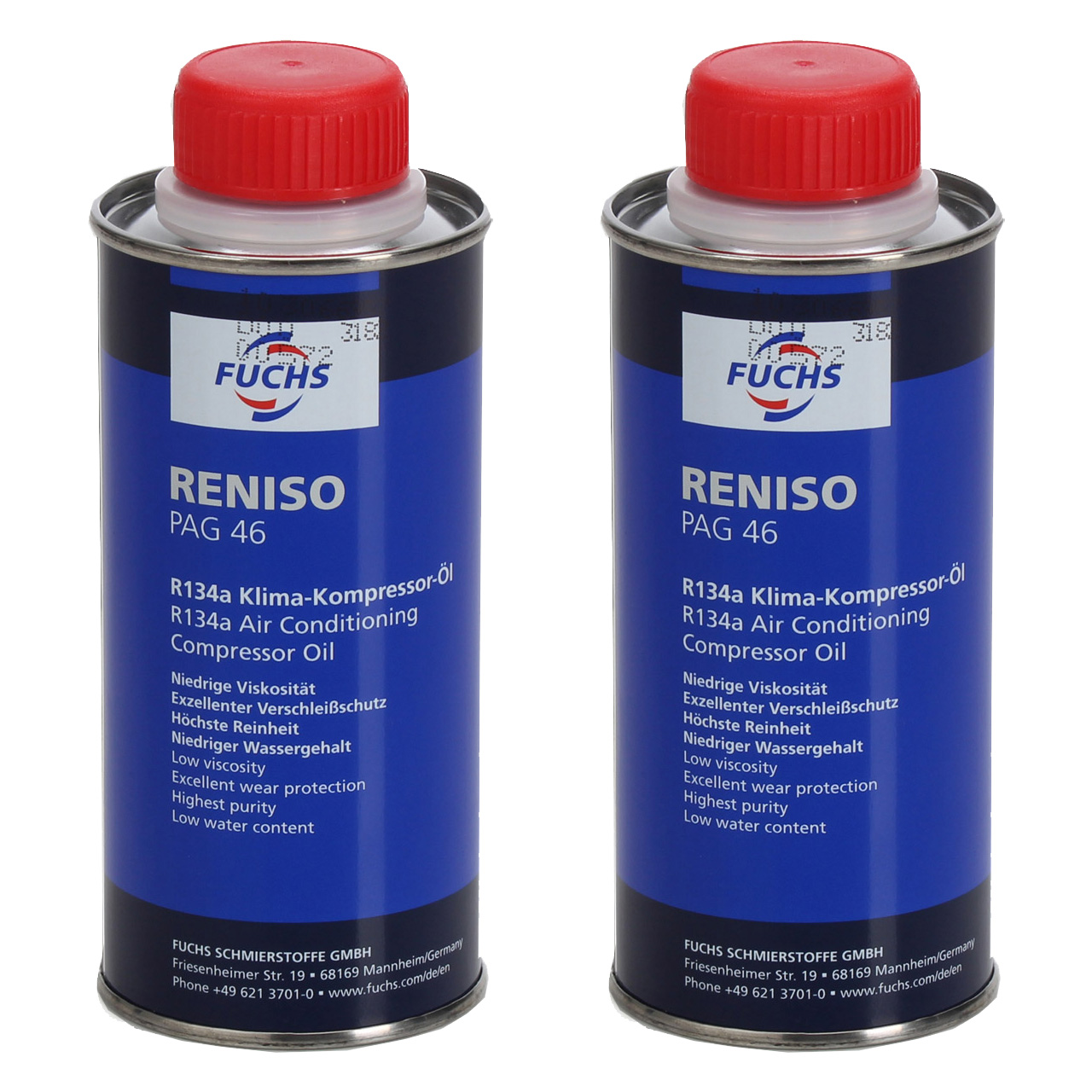 2x 250ml FUCHS RENISO PAG 46 R134a Kompressor Öl Kompressoröl Klimaanlagenöl