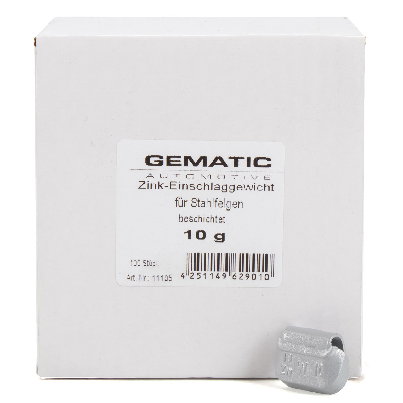 GEMATIC Auswuchtgewicht Schlaggewicht für Stahlfelge GRAU-ZINK 100 Stück x 10g