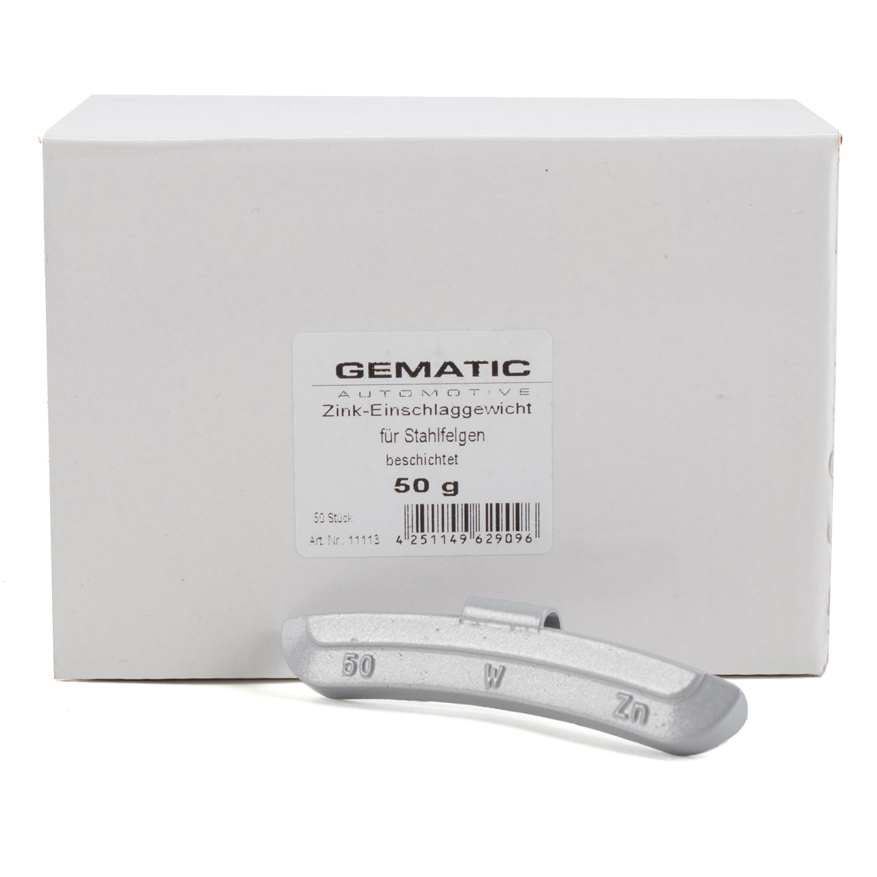 GEMATIC Auswuchtgewicht Schlaggewicht f&uuml;r Stahlfelge GRAU-ZINK 50 St&uuml;ck x 50g