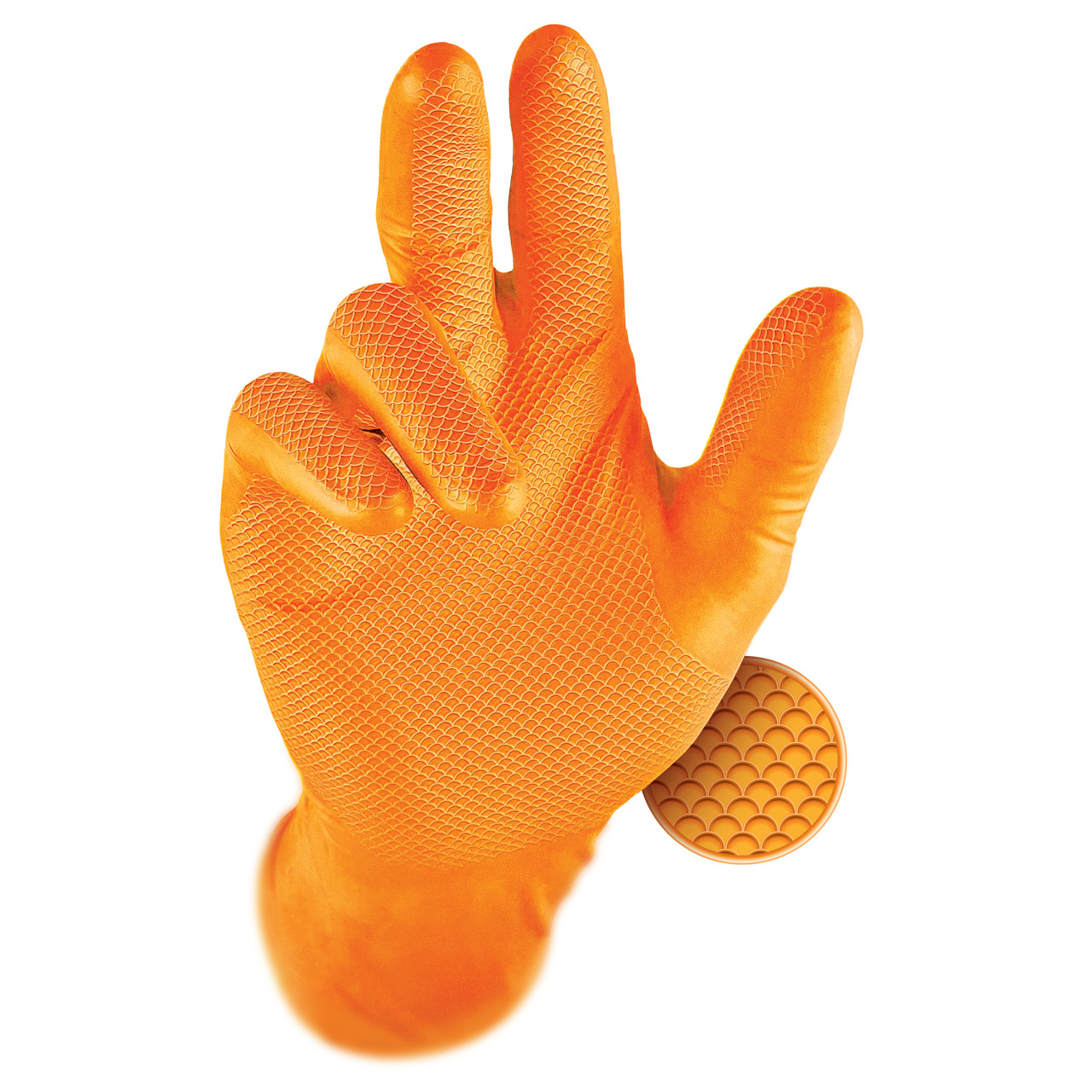 GRIPPAZ 246 Schutzhandschuhe NITRIL Handschuhe ORANGE Größe L (50 Stück)
