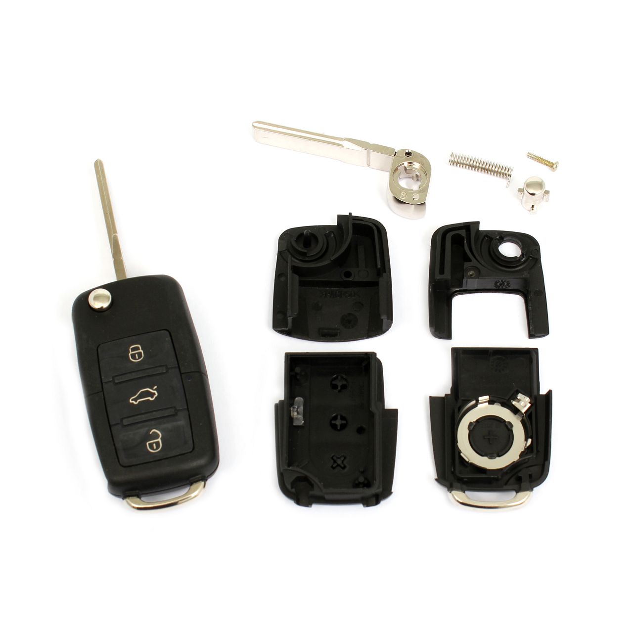 1x Schlüsselgehäuse + Schlüsselrohling 3-Tasten für SEAT Ibiza 3 Skoda Octavia VW Golf 4