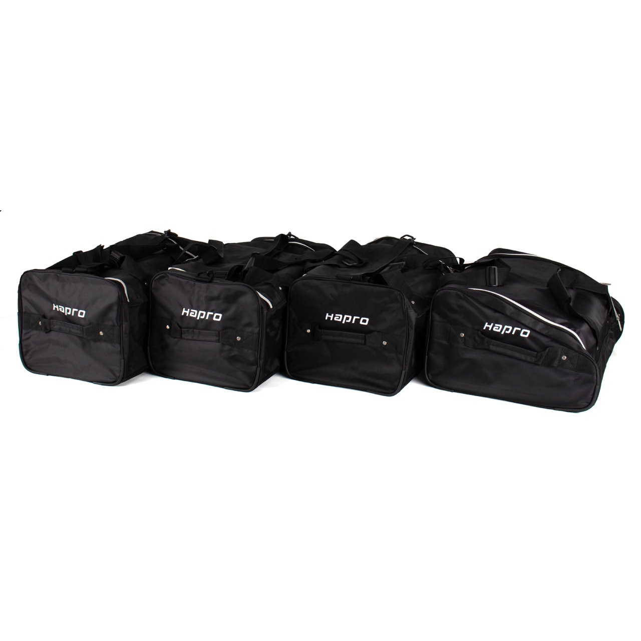 HAPRO 29775 Taschenset Reisetaschen-Set Gepäcktaschen-Set Schwarz Dachboxen 4-teilig