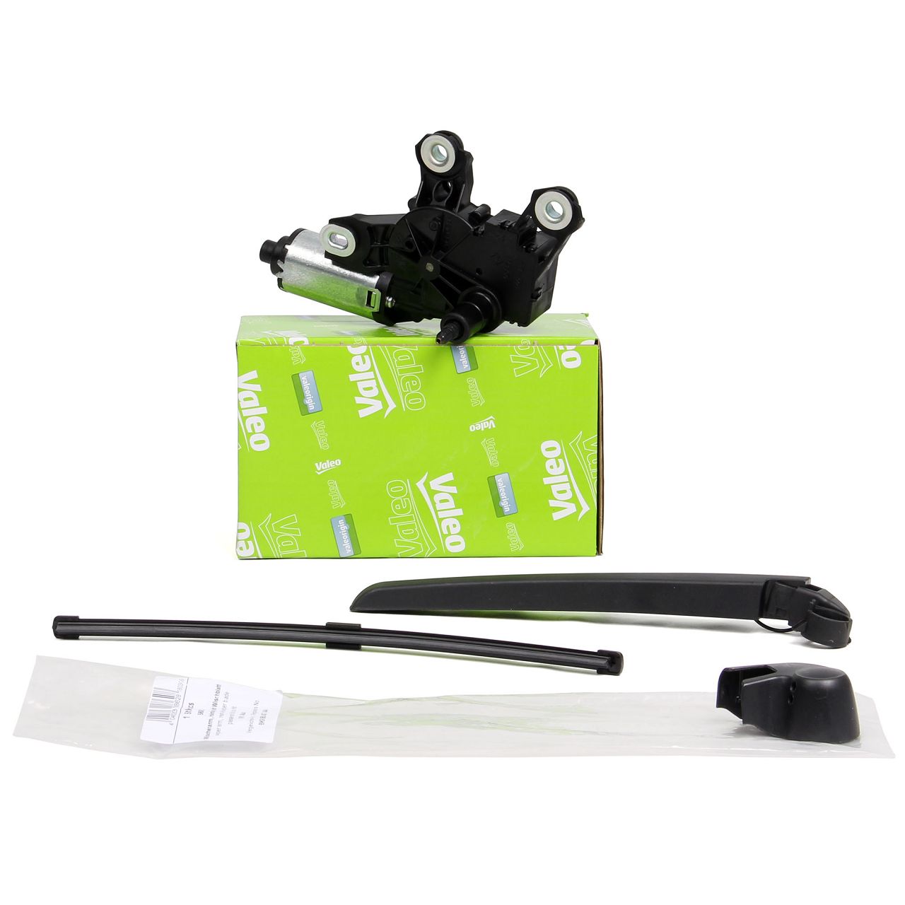VALEO Heckwischermotor 4F9955711B + AIC Wischerarm + Kappe + Wischerblatt für AUDI AVANT
