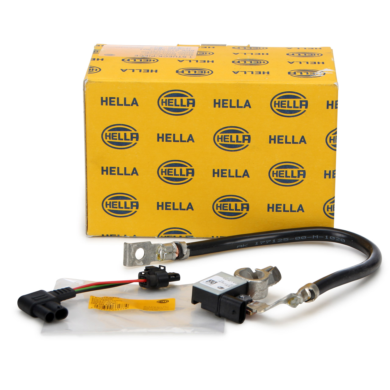 HELLA Sensor Batteriemanagement + Batterieadapter GESCHRAUBT 12V 330mm für BMW