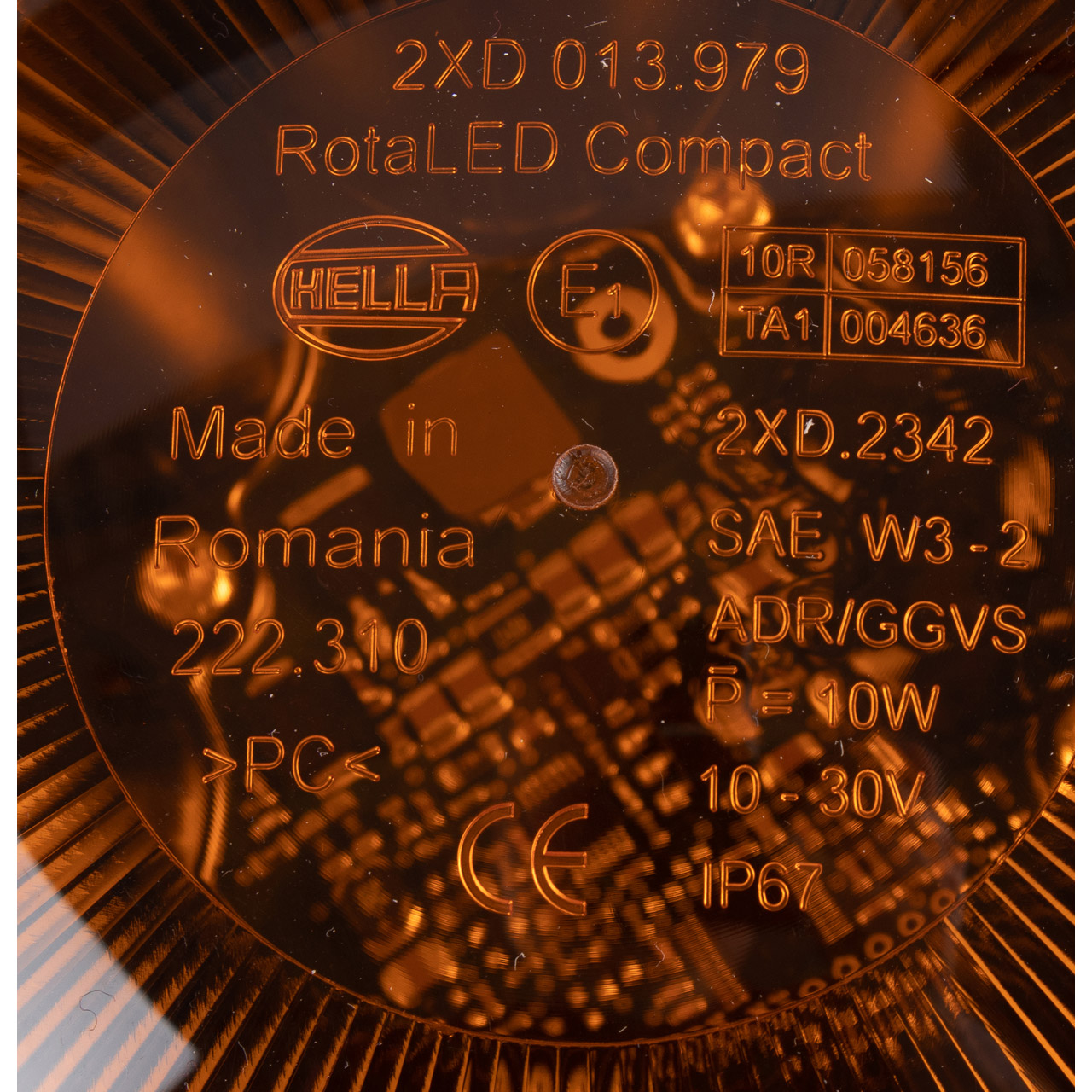 HELLA 2XD013979011 LED Warnleuchte Blitz-Kennleuchte Rundumleuchte RotaLED Compact gelb