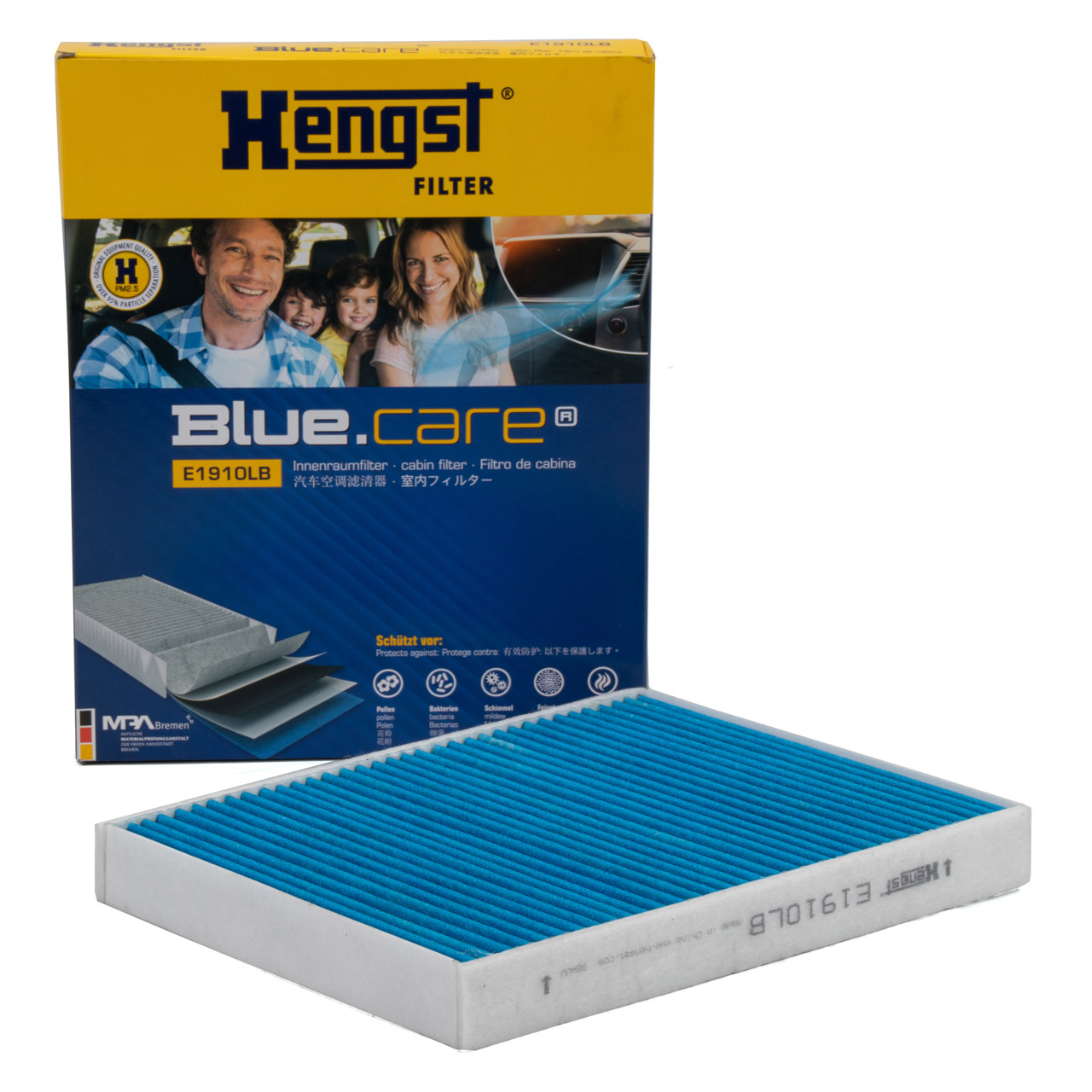 HENGST E1910LB BLUE CARE Innenraumfilter ANTIBAKTERIELL Q7 CAYENNE TOUAREG T5 T6