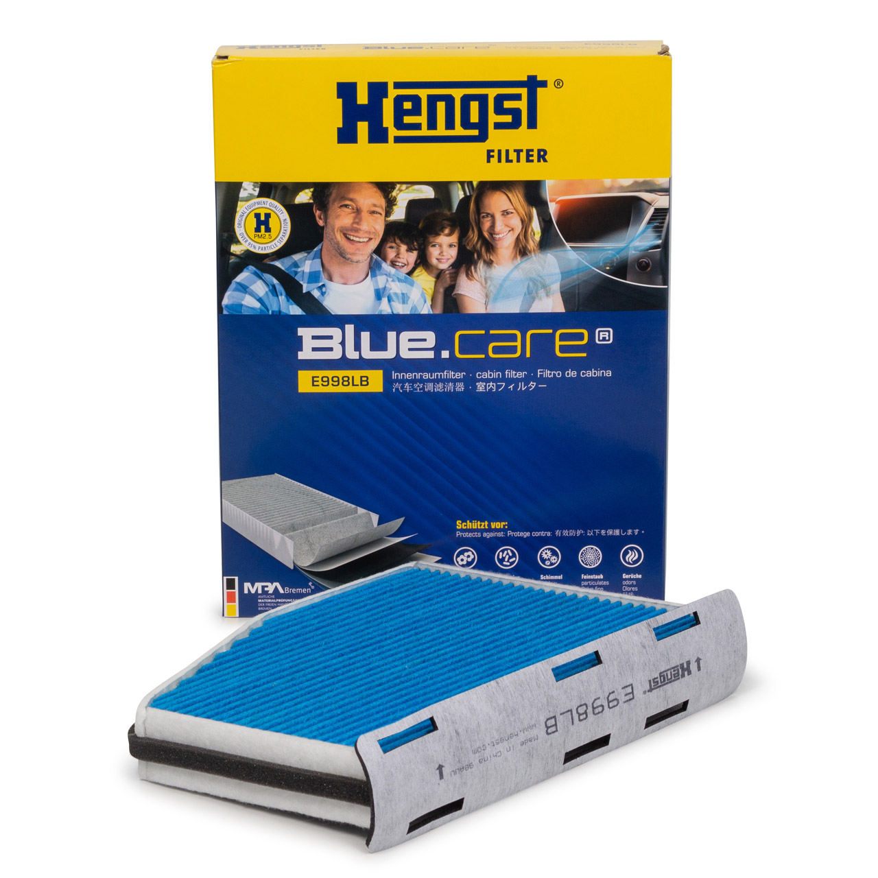 HENGST E998LB BLUE CARE Innenraumfilter ANTIBAKTERIELL für AUDI SEAT SKODA VW