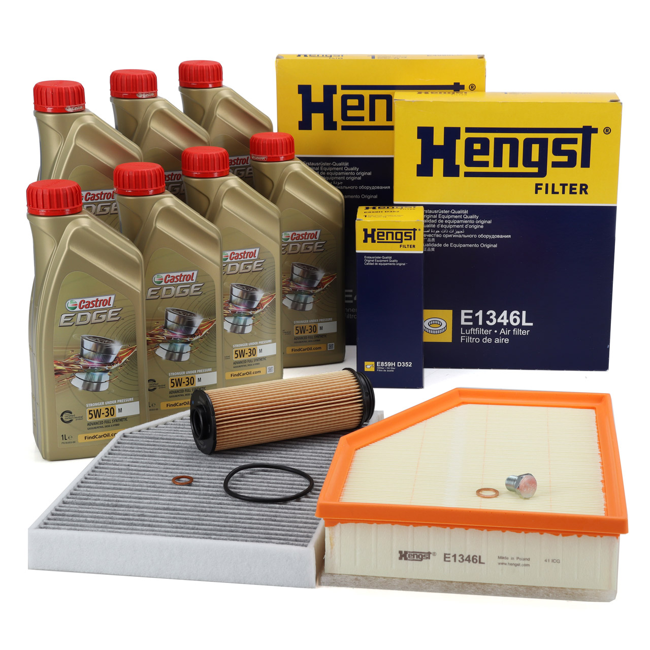 HENGST Filterset + 7L CASTROL 5W30 Motoröl BMW X3 G01 X4 G02 M40i B58 354/360 PS