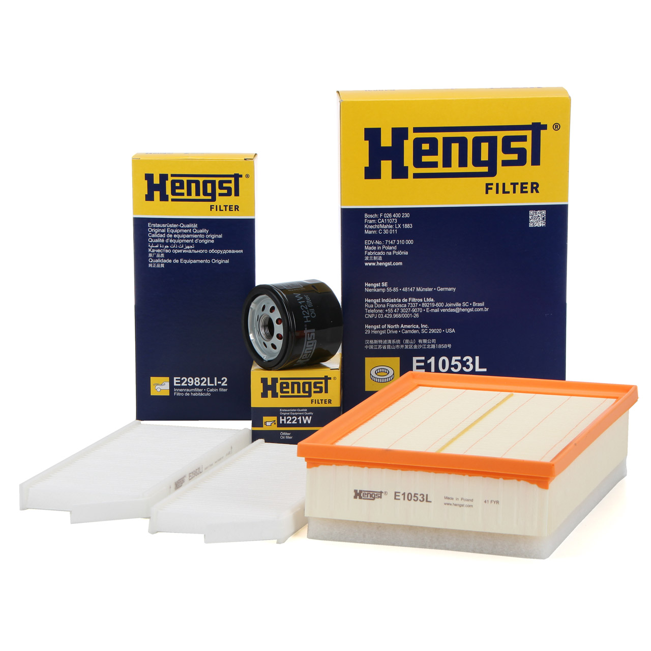 HENGST Filterset 3-teilig RENAULT Kangoo / Be Bop / Rapid 1.5 dCi 68-110 PS