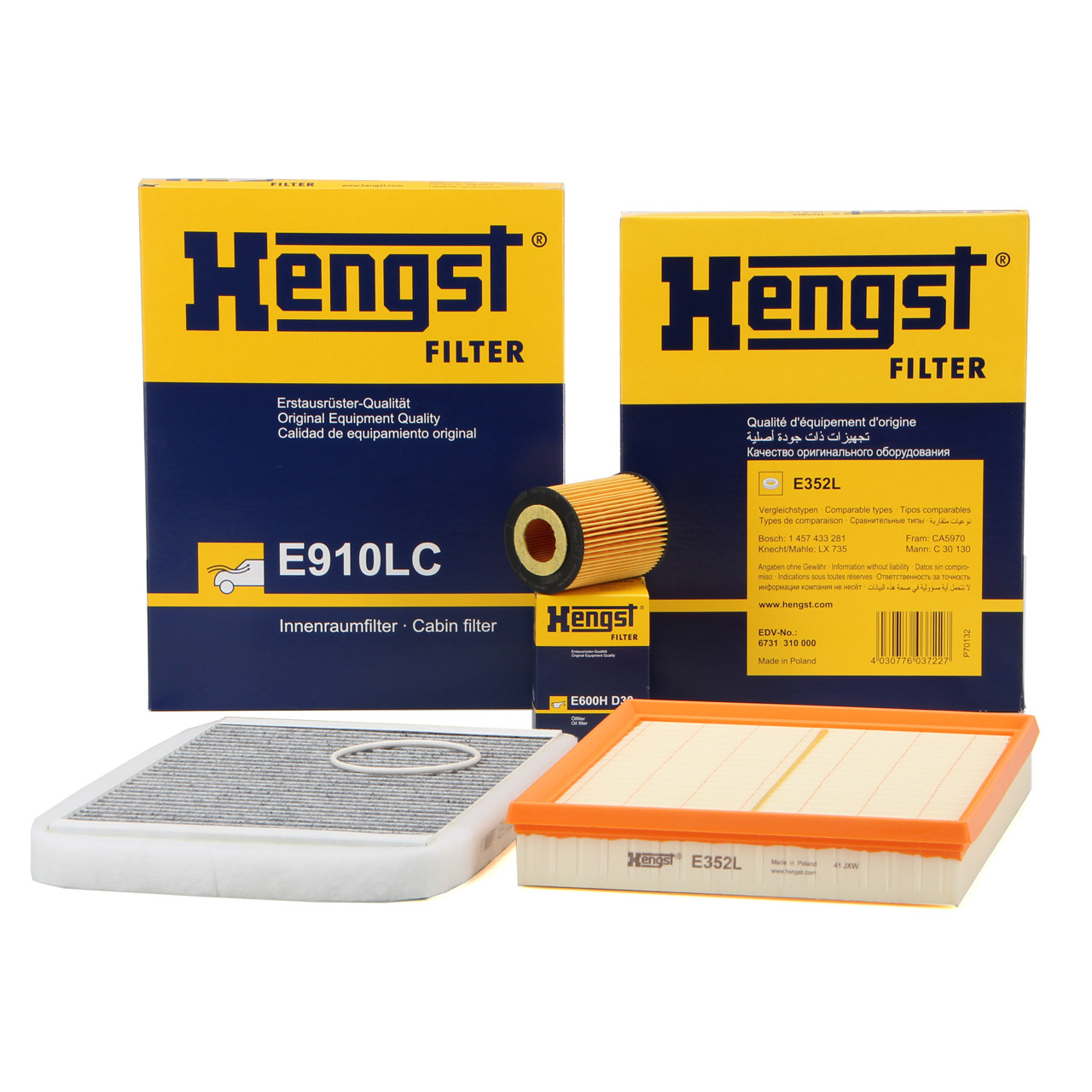 HENGST Filterset OPEL Astra G H 1.2 1.4 65/75/90 PS bis Motor-Nr. 19MA9234