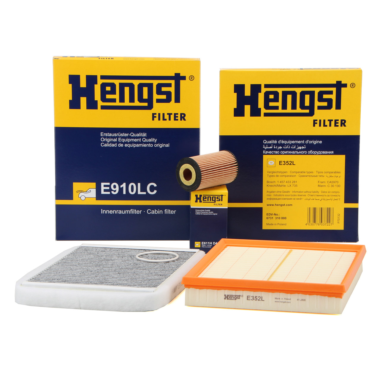 HENGST Filterset OPEL Astra G H 1.2 1.4 1.6 1.8 ab Motor-Nr. 19MA9235