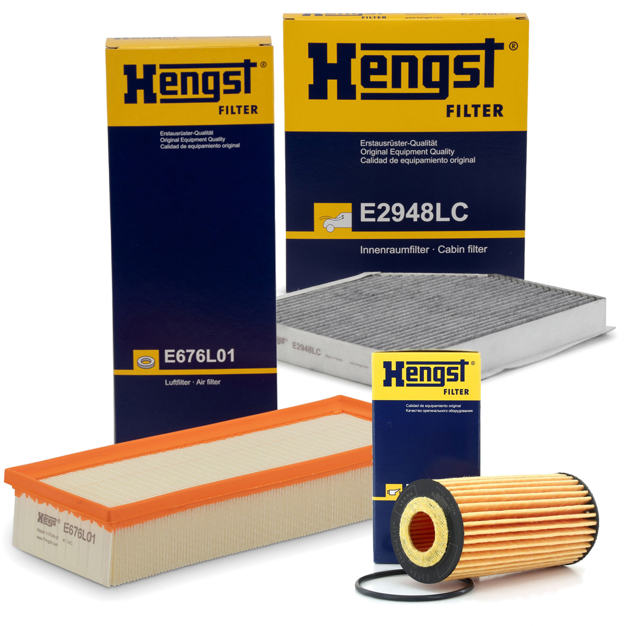 HENGST Filter-Set für AUDI A5 8T 8F A4 B8 Q5 1.8 TFSI 144/170/177 PS + 2.0 TFSI 224/230 PS