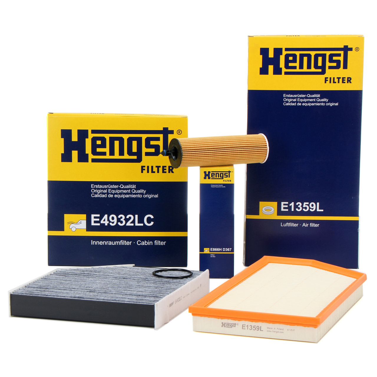 HENGST Filterset MERCEDES W205 C257 W213 X253 C253 180-400d OM654 OM656