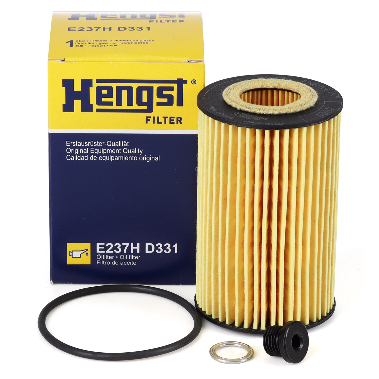 HENGST E237HD331 Ölfilter + Schraube AUDI A4 S4 B8 A5 S5 8T 8F 3.0 TFSI quattro 06E115562H