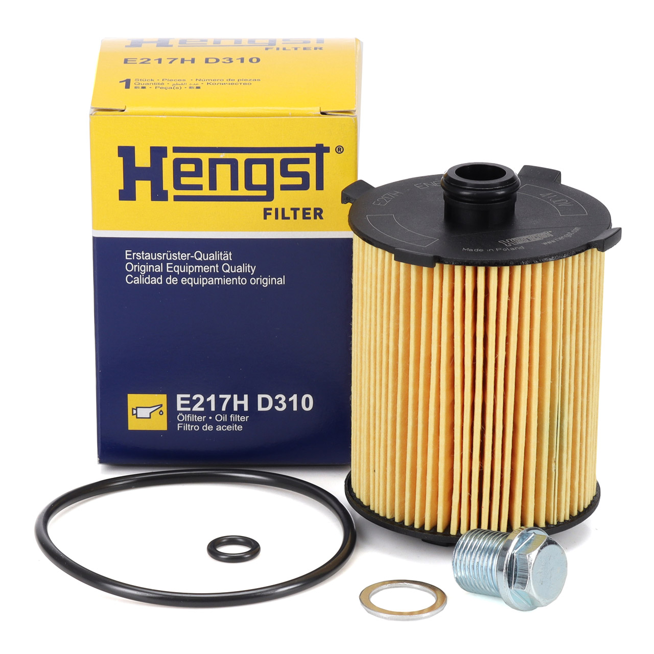 HENGST E217HD310 Ölfilter + Schraube VOLVO S60 S80 S90 V40 V60 V70 V90 XC60 XC70 XC90