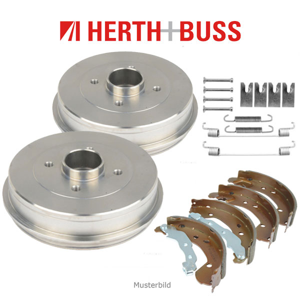 HERTH+BUSS JAKOPARTS Bremstrommeln + Bremsbacken NISSAN Micra 3 (K12) Note (E11) hinten