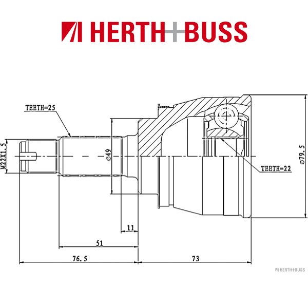 HERTH+BUSS JAKOPARTS Gelenksatz Antriebswelle für SUZUKI SWIFT II vorne RADSEIT