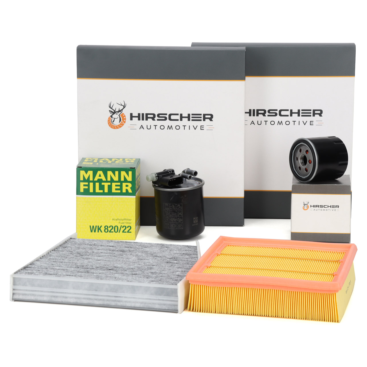 HIRSCHER Filterset 4-tlg MERCEDES W176 W246 W242 C117 X117 X156 160/180CDI OM607