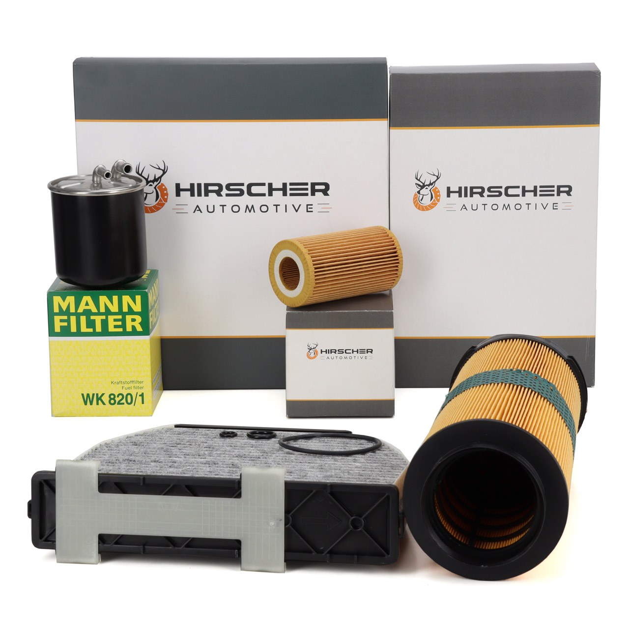 HIRSCHER Filterset Filterpaket 4-tlg MERCEDES C-Klasse W204 S204 C220CDI 163 PS OM646.811