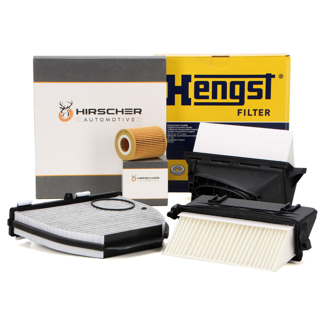 HIRSCHER Filterset MERCEDES W204 S204 C/X218 W212 S212 X204 300/350CDI OM642