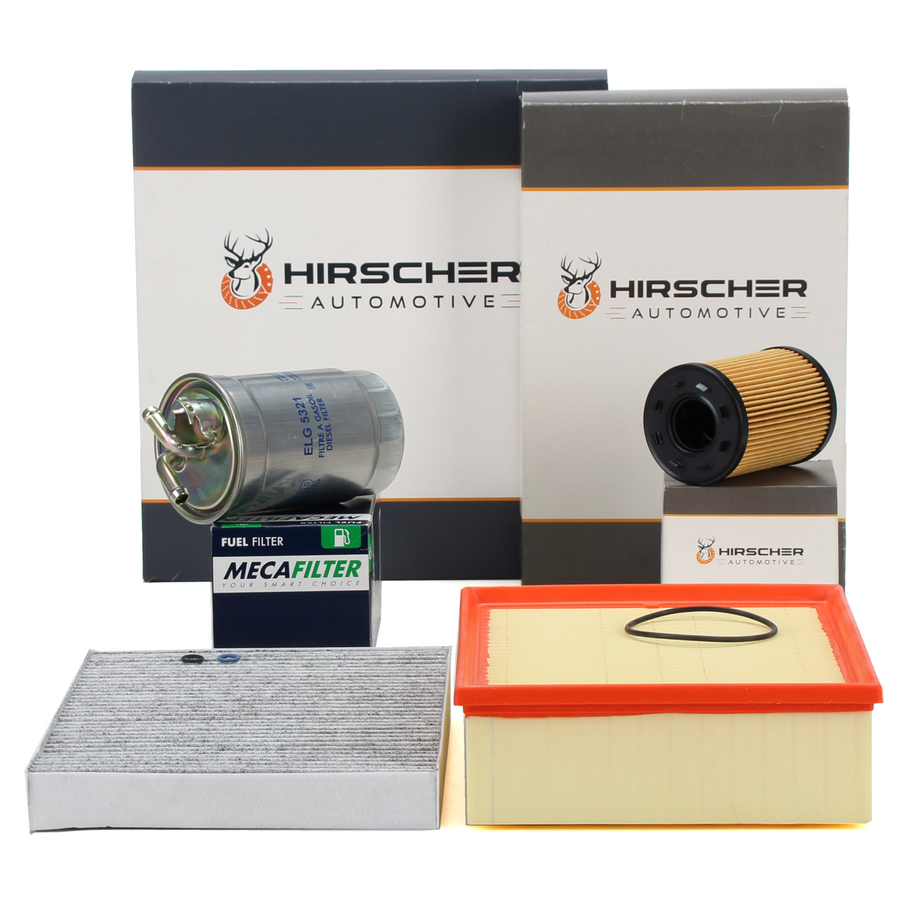 HIRSCHER Filterset Filterpaket 4-tlg AUDI A4 (8E B7) 2.0 TDI 121-170 PS
