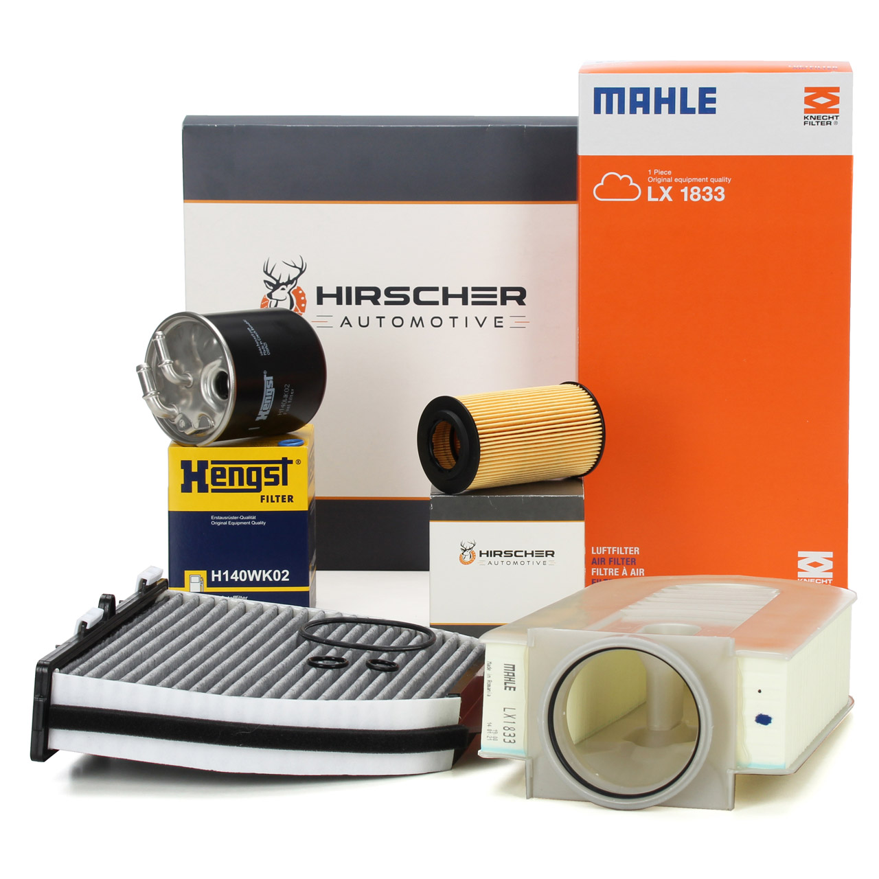 HIRSCHER Filterset 4-tlg MERCEDES W204 C218 X218 W212 X204 220/250CDI OM651