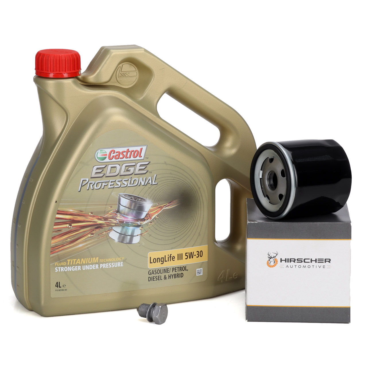 4L CASTROL EDGE Professional 5W-30 Motoröl + HIRSCHER Ölfilter VAG 1.0-1.5 TSI 04E115561H