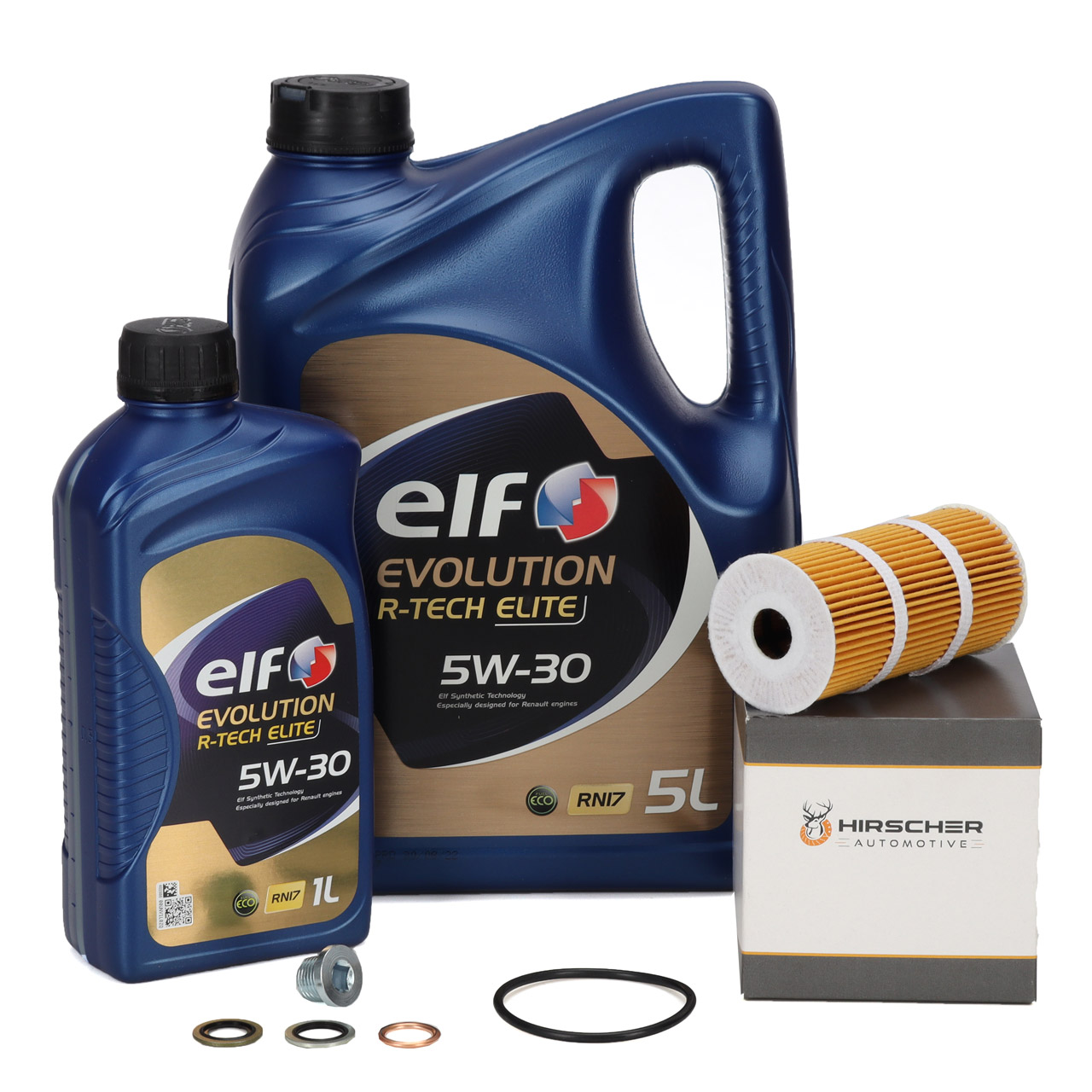 6L elf Evolution R-TECH ELITE 5W30 Motoröl + HIRSCHER Ölfilter RENAULT 152093920R