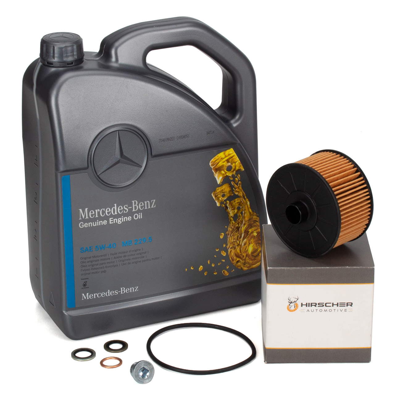 5L ORIGINAL 5W40 Motor&ouml;l + HIRSCHER &Ouml;lfilter f&uuml;r MERCEDES W177 W247 H/X247 M282 SMART M281