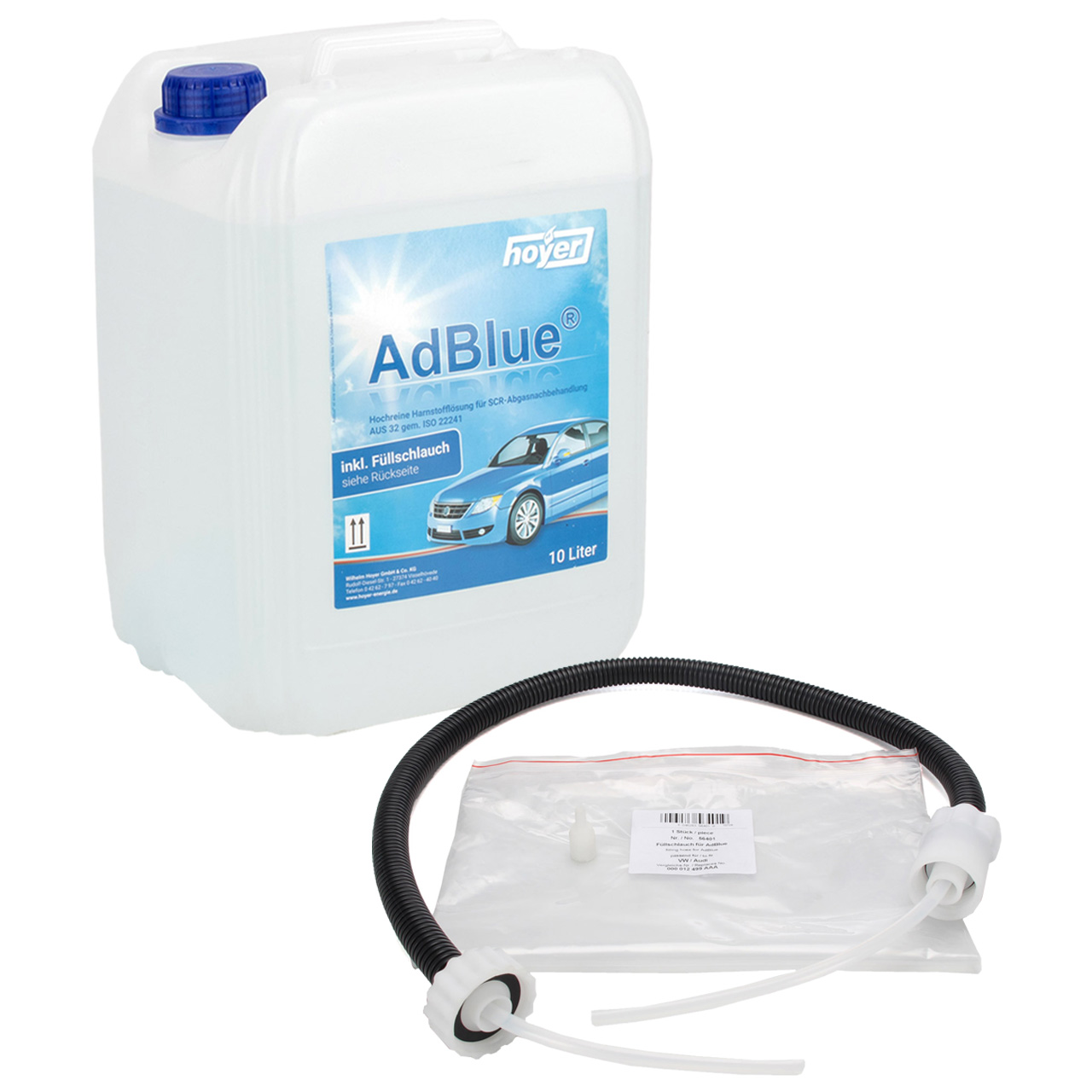 10L 10 Liter HOYER AdBlue® NOX-Reduktionsmittel Harnstofflösung + TROPFFREI Befüllschlauch