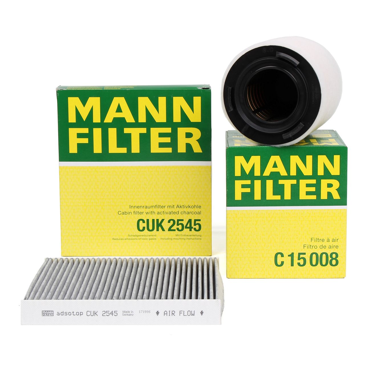 MANN Filterset Innenraum + Luftfilter VW Polo 5 6R 6C Ibiza 4 Fabia 2 Roomster TSI TDI