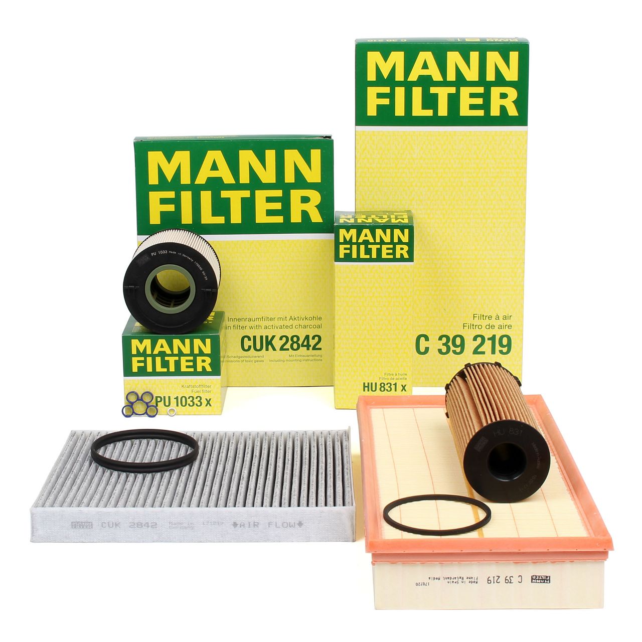 MANN Filterset 4-tlg AUDI Q7 (4LB) VW Touareg (7L) 3.0 TDI quattro 211-240 PS