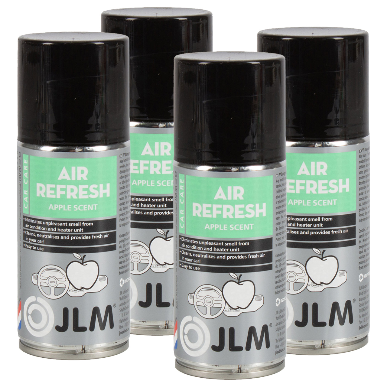 4x 150ml JLM J08011 Air Refresh Apple Klimareiniger Klimaanlagenreiniger Reiniger