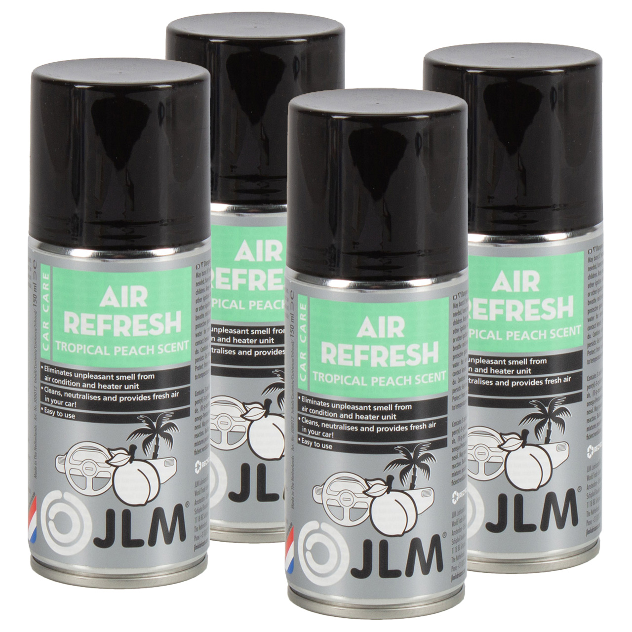 4x 150ml JLM J08012 Air Refresh Tropical Peach Klimareiniger Klimaanlagenreiniger Reinger